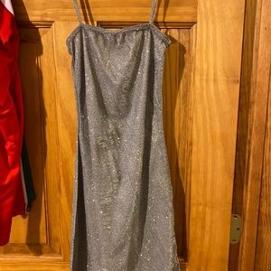 BRAND NEW, silver bodycon dress.